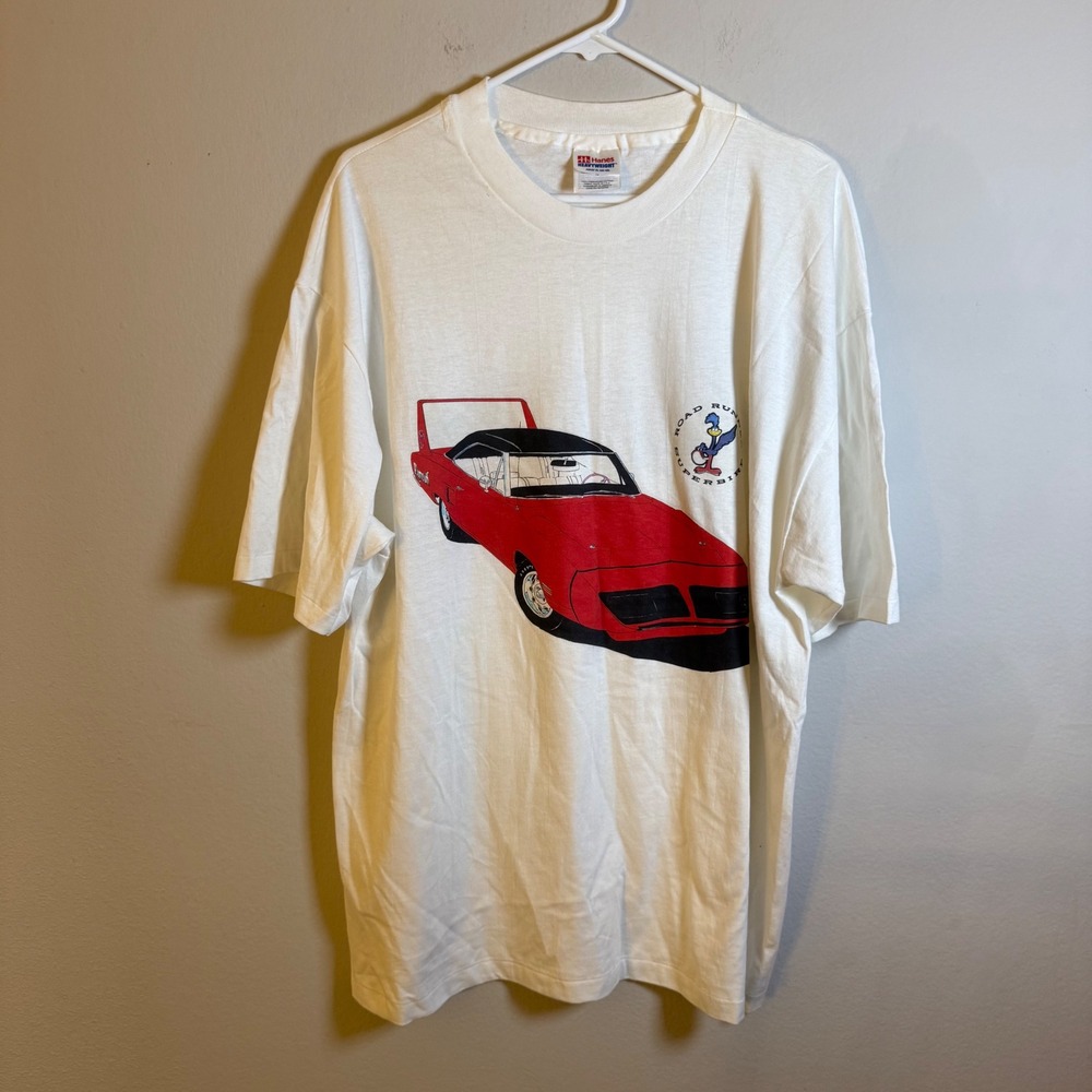 Vintage Plymouth Road Runner Superbird Hanes Heavyweight graphic‎ T-Shirt XL
